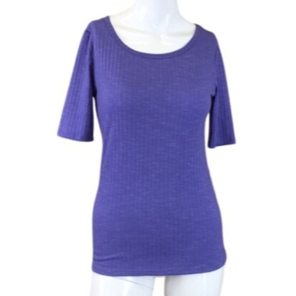 NWT Lularoe Womens Ribbed Purple Tee XXS